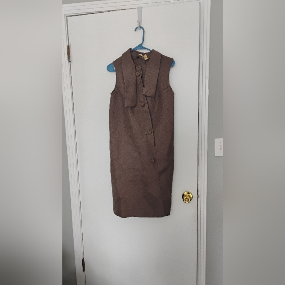 Vintage 1960s Lillie Rubin Buttoned Midi Dress Mod Retro